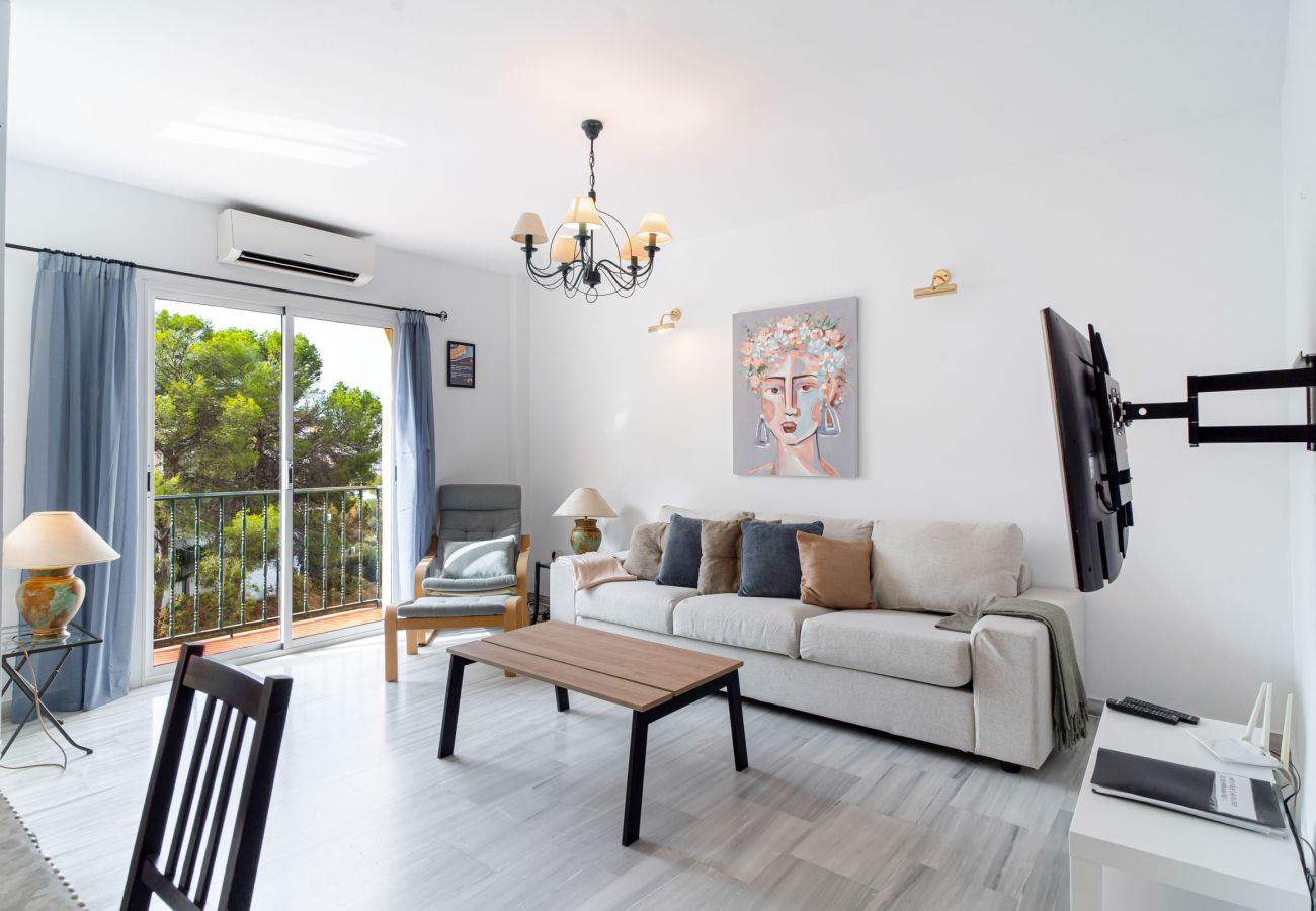 Salón con terraza de Flores de Burriana 5 casa de 3 dormitorios con piscina
